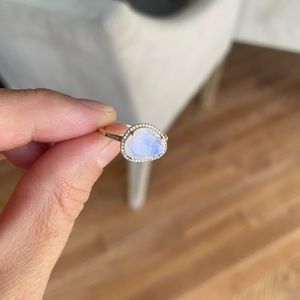 Luna Skye 14KT GOLD AND DIAMOND SINGLE BAND MOONSTONE RING